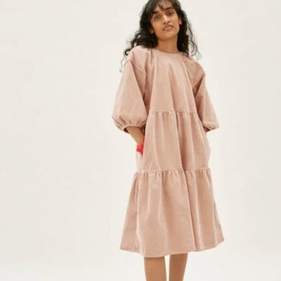 Everlane Dresses & Skirts - Everlane Tiered Corduroy Midi Dress 🌸 Petal Desert Pink Color 🌸 Small